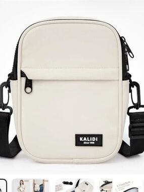 Kalidi  Cream Mini Crossbody Bag with Black Accents